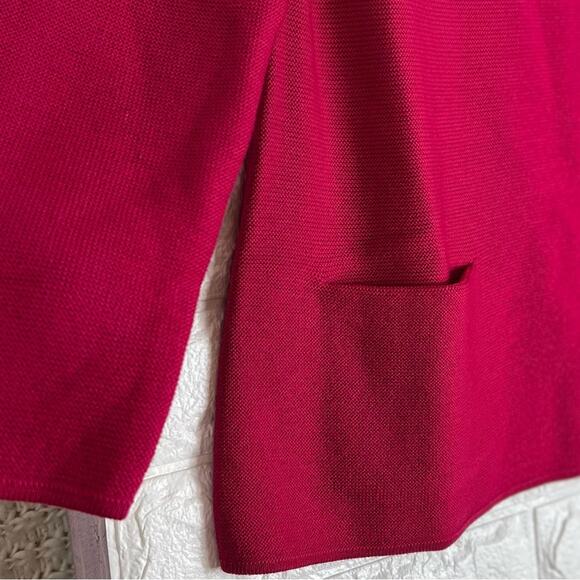 NEW Size XS COS A-Line Merino Jumper Knit Magenta Pink Pocket Pullover Sweater - Picture 5 of 9